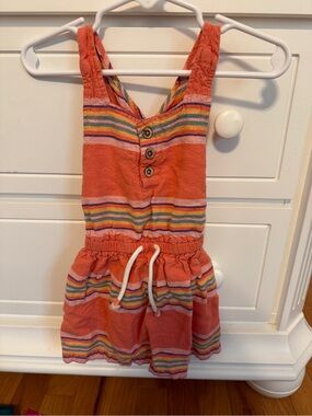 Carter's orange Striped beach skirted Romper - 18 months